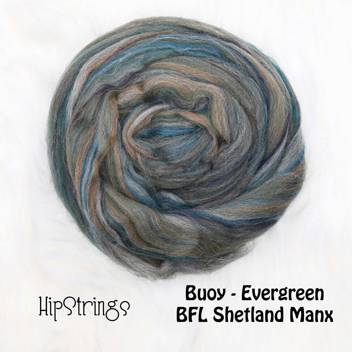 Shades of Buoy Signature Blend Combed Top - BFL Shetland Manx Loaghtan Wool - 4 oz