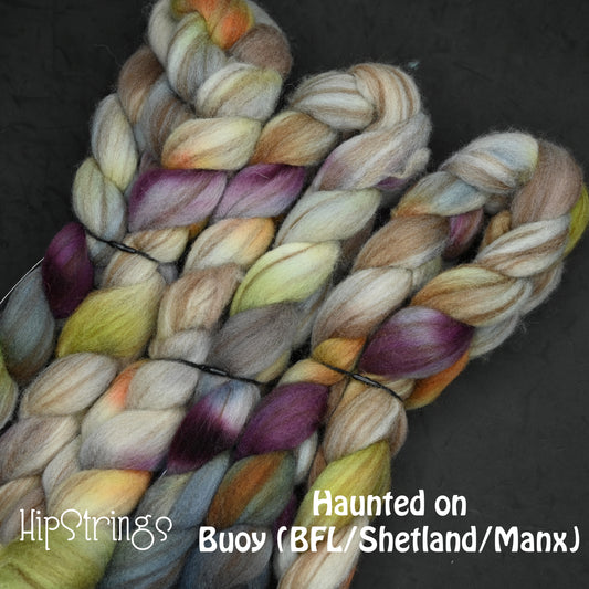 Haunted on Hand Dyed Buoy (BFL/Shetland/Manx Wool) Signature Blend Combed Top - 4 oz