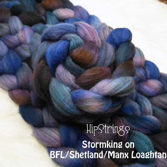 Stormking on Hand Dyed Buoy (BFL/Shetland/Manx Wool) Signature Blend Combed Top - 4 oz