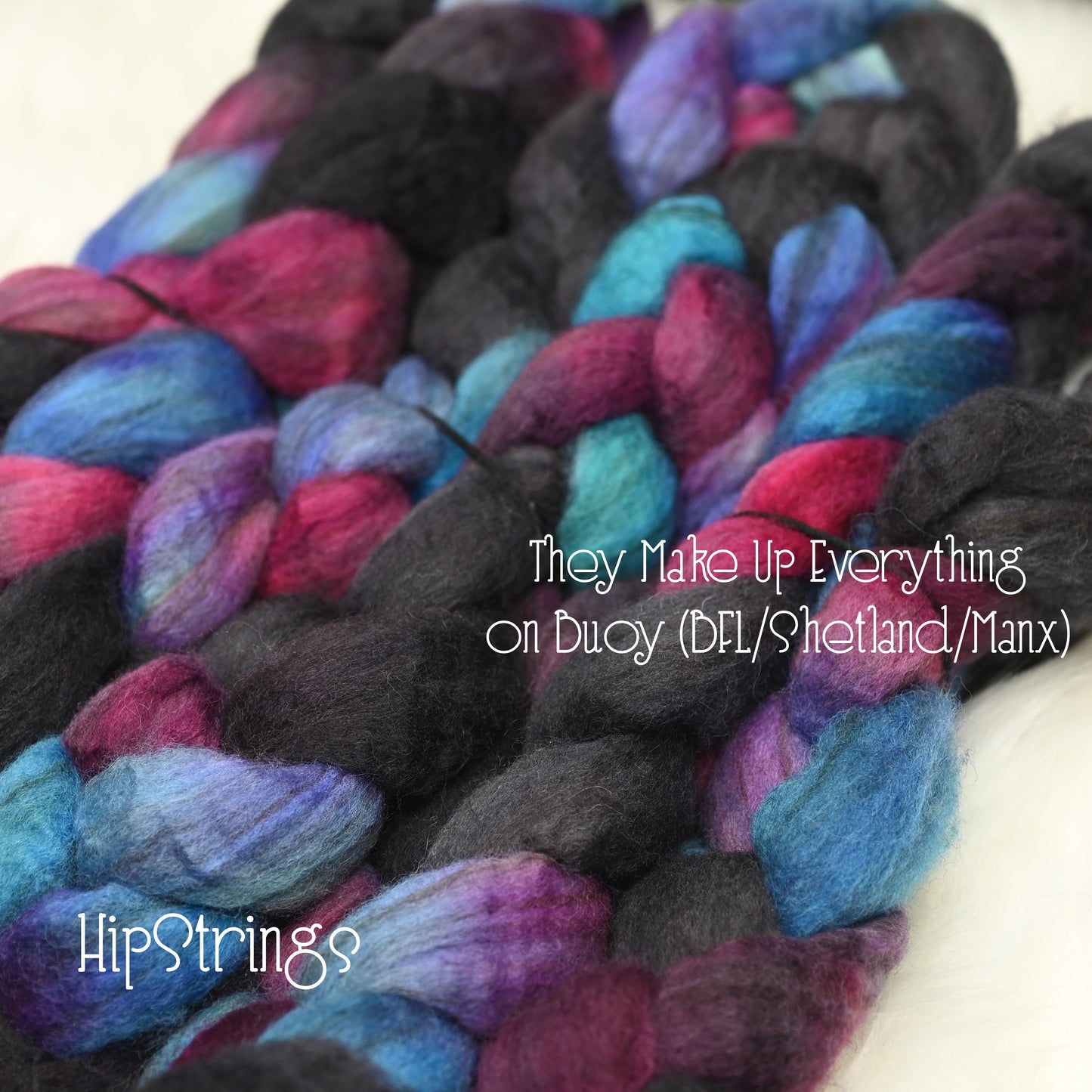 They Make Up Everything on Hand Dyed Buoy (BFL/Shetland/Manx Wool) Signature Blend Combed Top - 4 oz