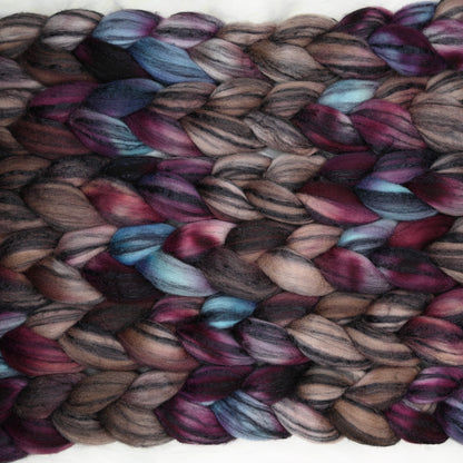 7 ate 9 on Hand Dyed 80/20 Cormo Wool Tussah Silk Combed Top - 4 oz