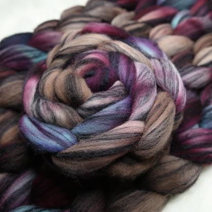 7 ate 9 on Hand Dyed 80/20 Cormo Wool Tussah Silk Combed Top - 4 oz