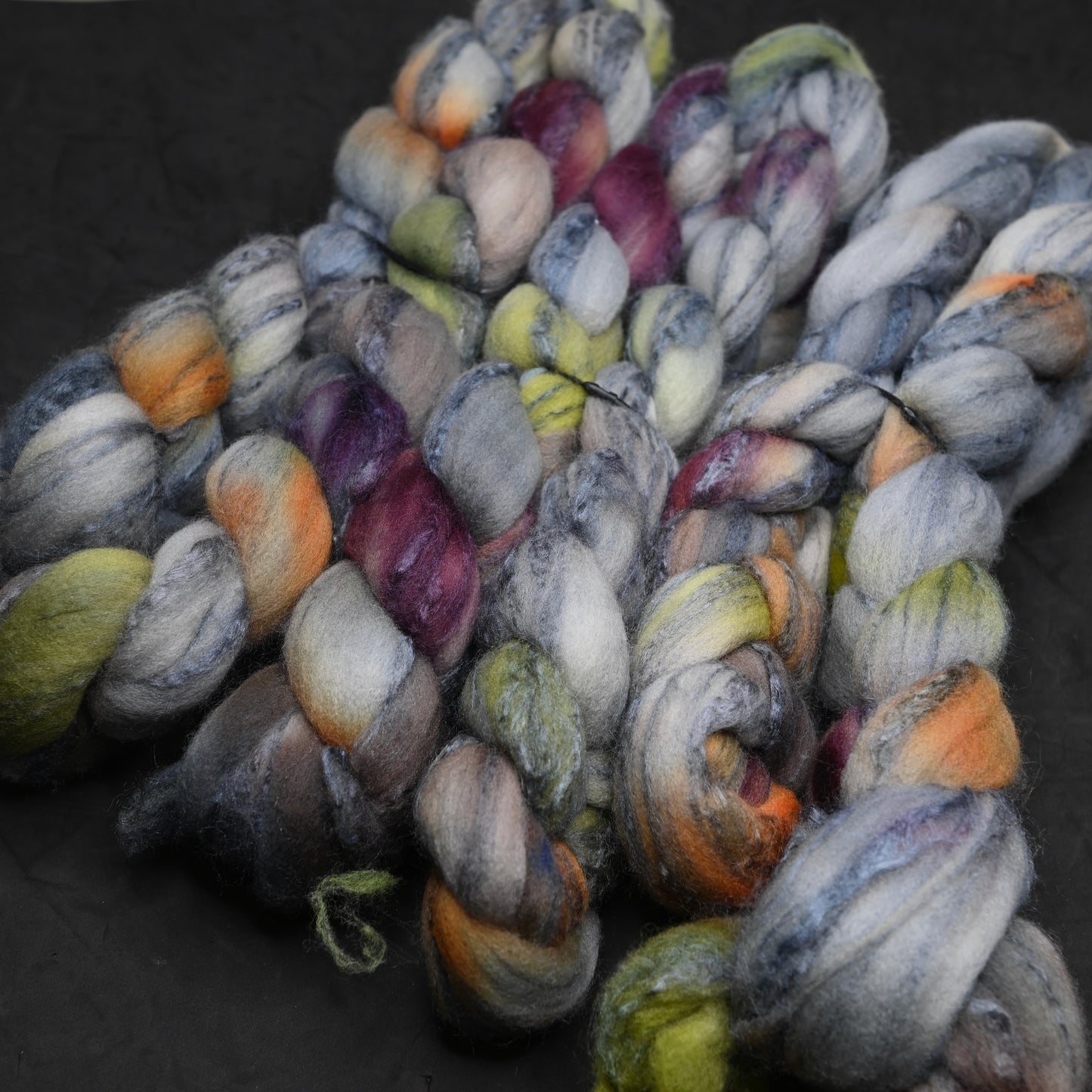 Haunted on Hand Dyed 80/20 Cormo Wool Tussah Silk Combed Top - 4 oz