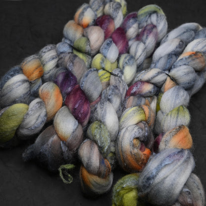 Haunted on Hand Dyed 80/20 Cormo Wool Tussah Silk Combed Top - 4 oz
