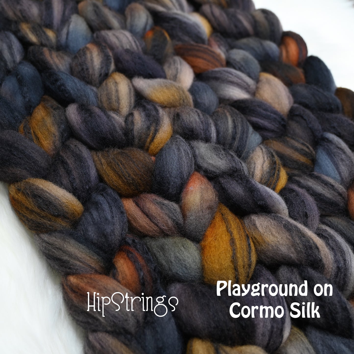 Playground on Hand Dyed 80/20 Cormo Wool Tussah Silk Combed Top - 4 oz