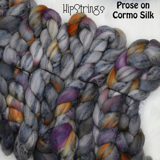 Prose on Hand Dyed 80/20 Cormo Wool Tussah Silk Combed Top - 4 oz