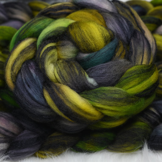 Toxicology on Hand Dyed 80/20 Cormo Wool Tussah Silk Combed Top - 4 oz