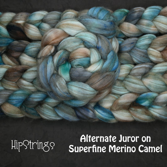Alternate Juror on Hand Dyed Baby Camel Superfine Merino wool Combed top - 4 oz