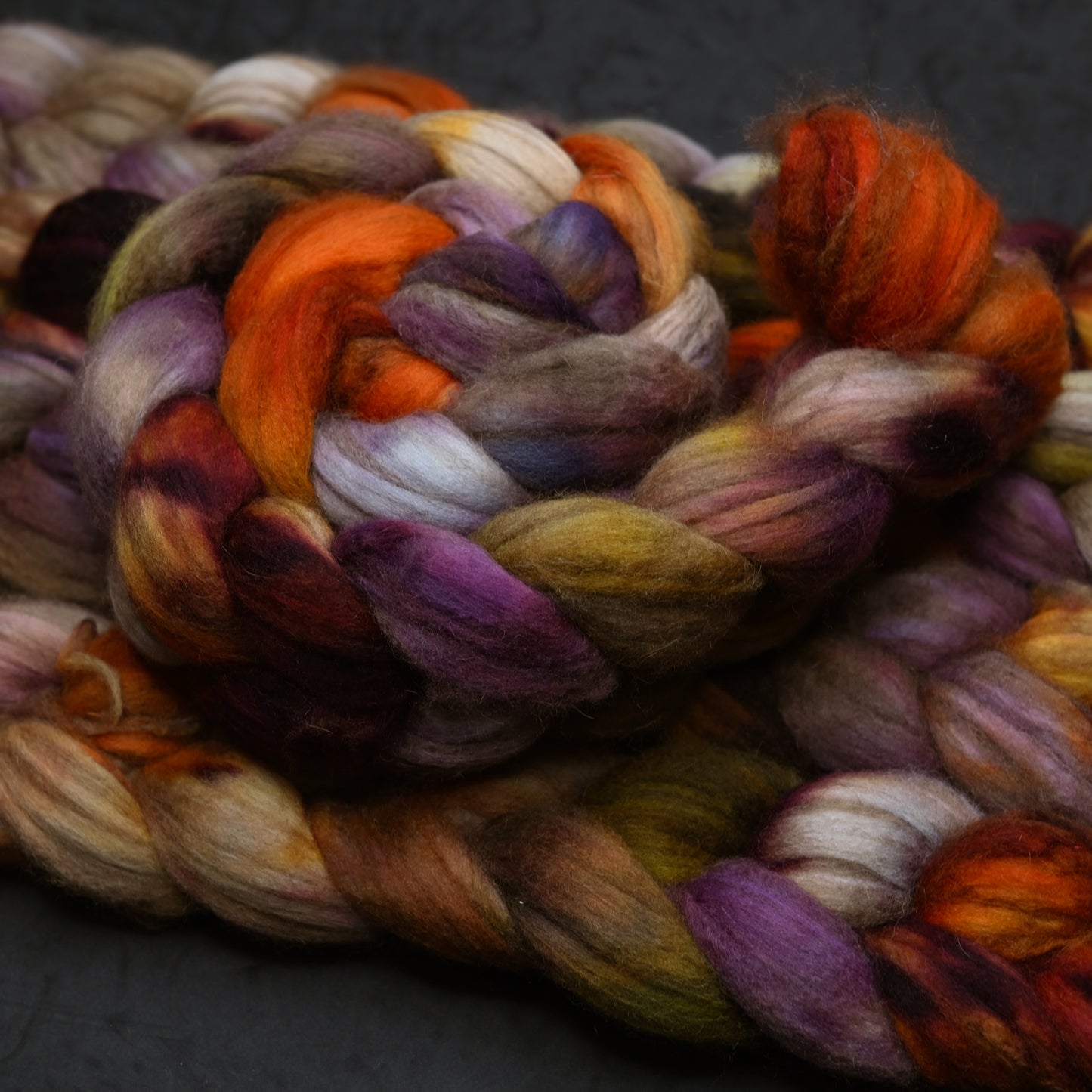 Farmers' Market on Hand Dyed Baby Camel Superfine Merino wool Combed top - 4 oz
