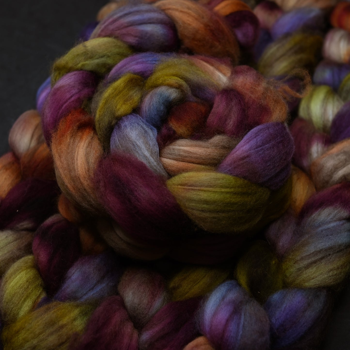 Farmers' Market on Hand Dyed Baby Camel Superfine Merino wool Combed top - 4 oz