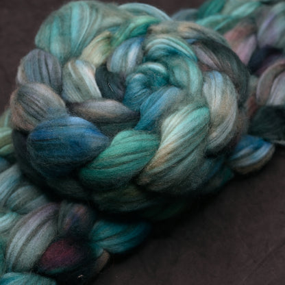 Never Going to Give You Up on Hand Dyed Baby Camel Superfine Merino wool Combed top - 4 oz