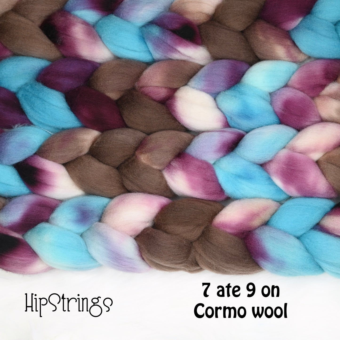 7 ate 9 on Hand Dyed Cormo Wool Combed Top - 4 oz