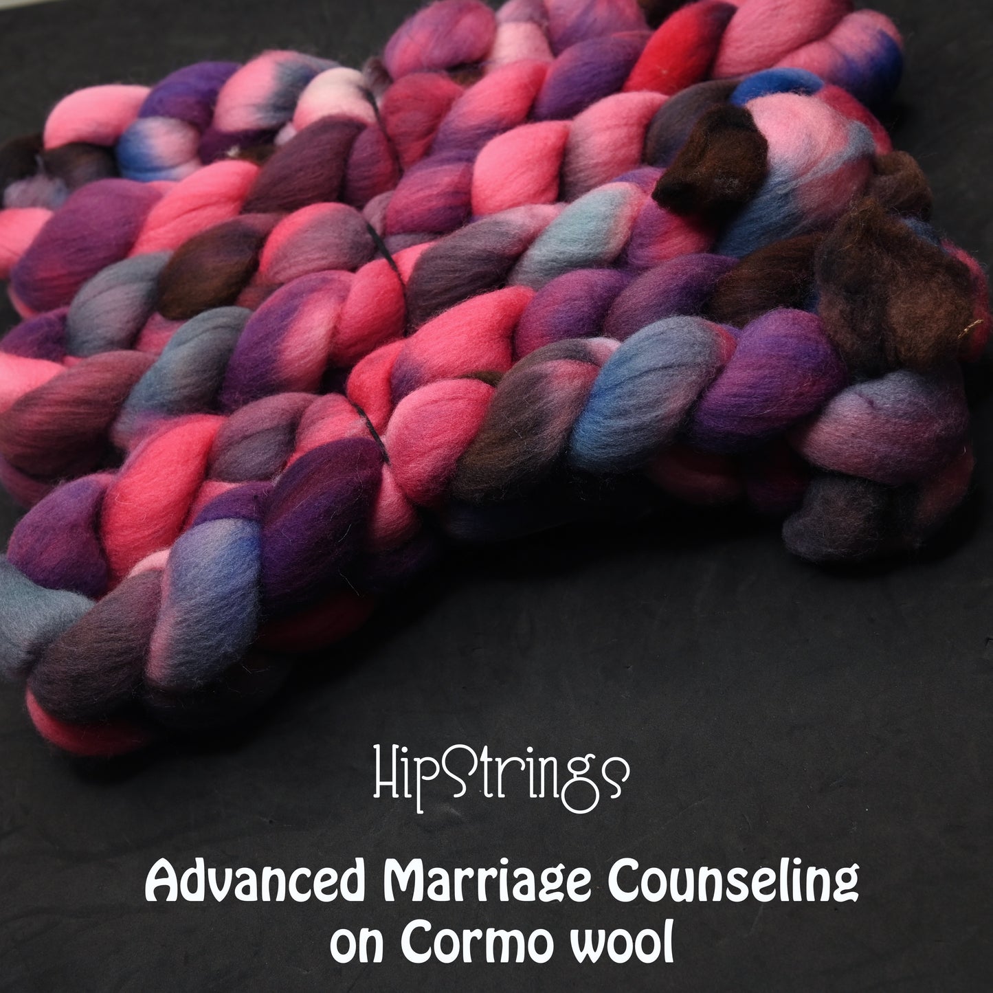 Advanced Marriage Counseling on Hand Dyed Cormo Wool Combed Top - 4 oz