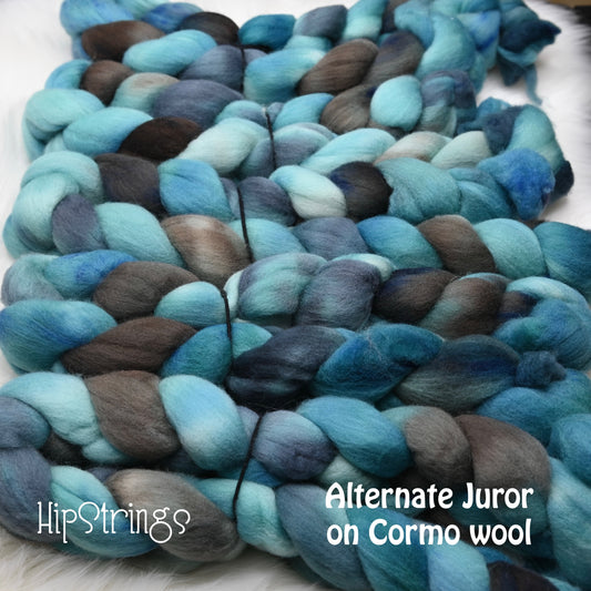Alternate Juror on Hand Dyed Cormo Wool Combed Top - 4 oz