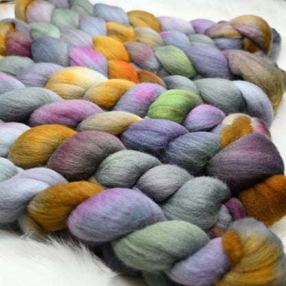 Ancient Tomes on Hand Dyed Cormo Wool Combed Top - 4 oz