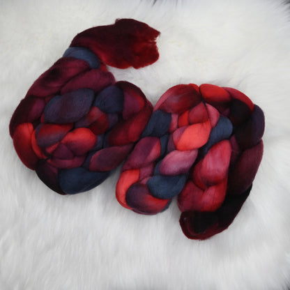 Hail Satin on Hand Dyed Cormo Wool Combed Top - 4 oz