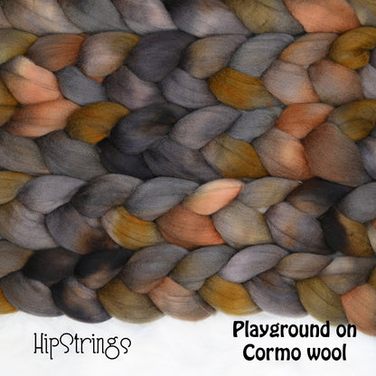 Playground on Hand Dyed Cormo Wool Combed Top - 4 oz