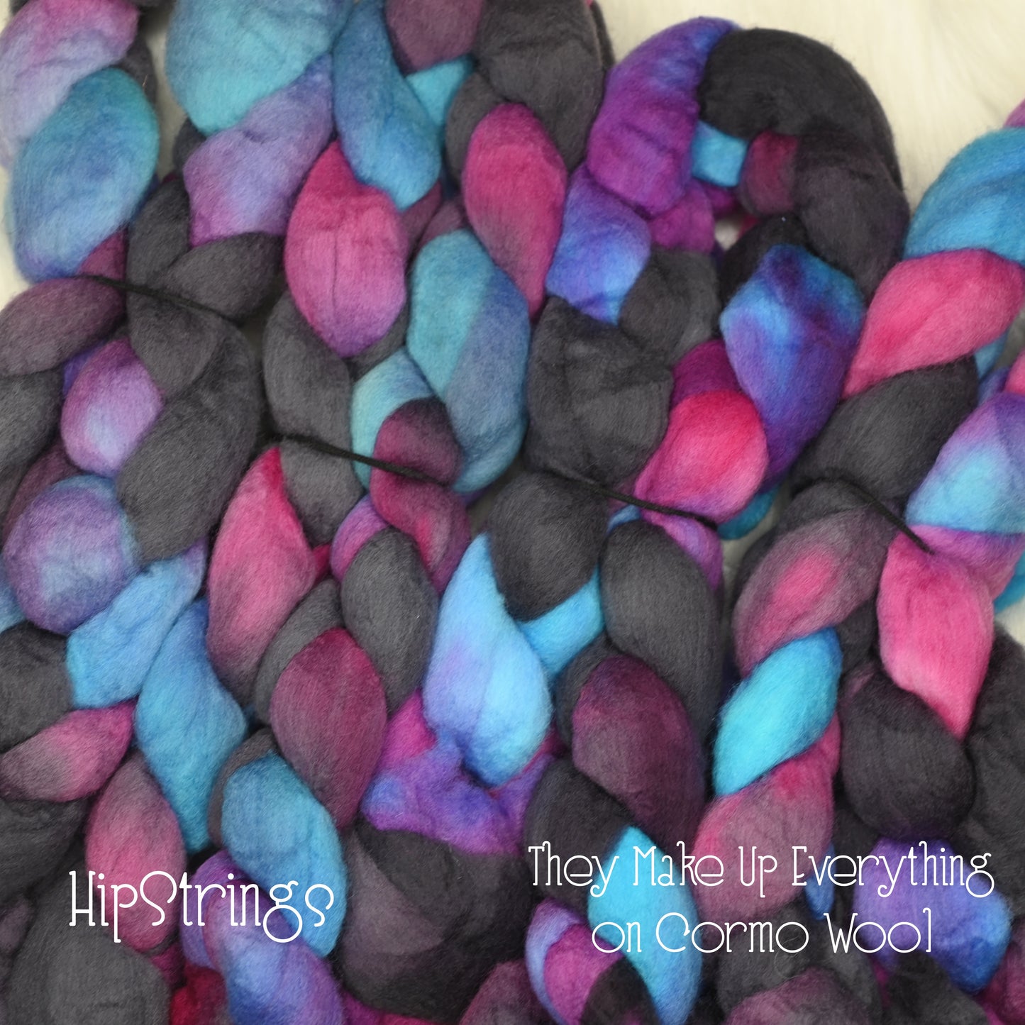 They Make Up Everything on Hand Dyed Cormo Wool Combed Top - 4 oz