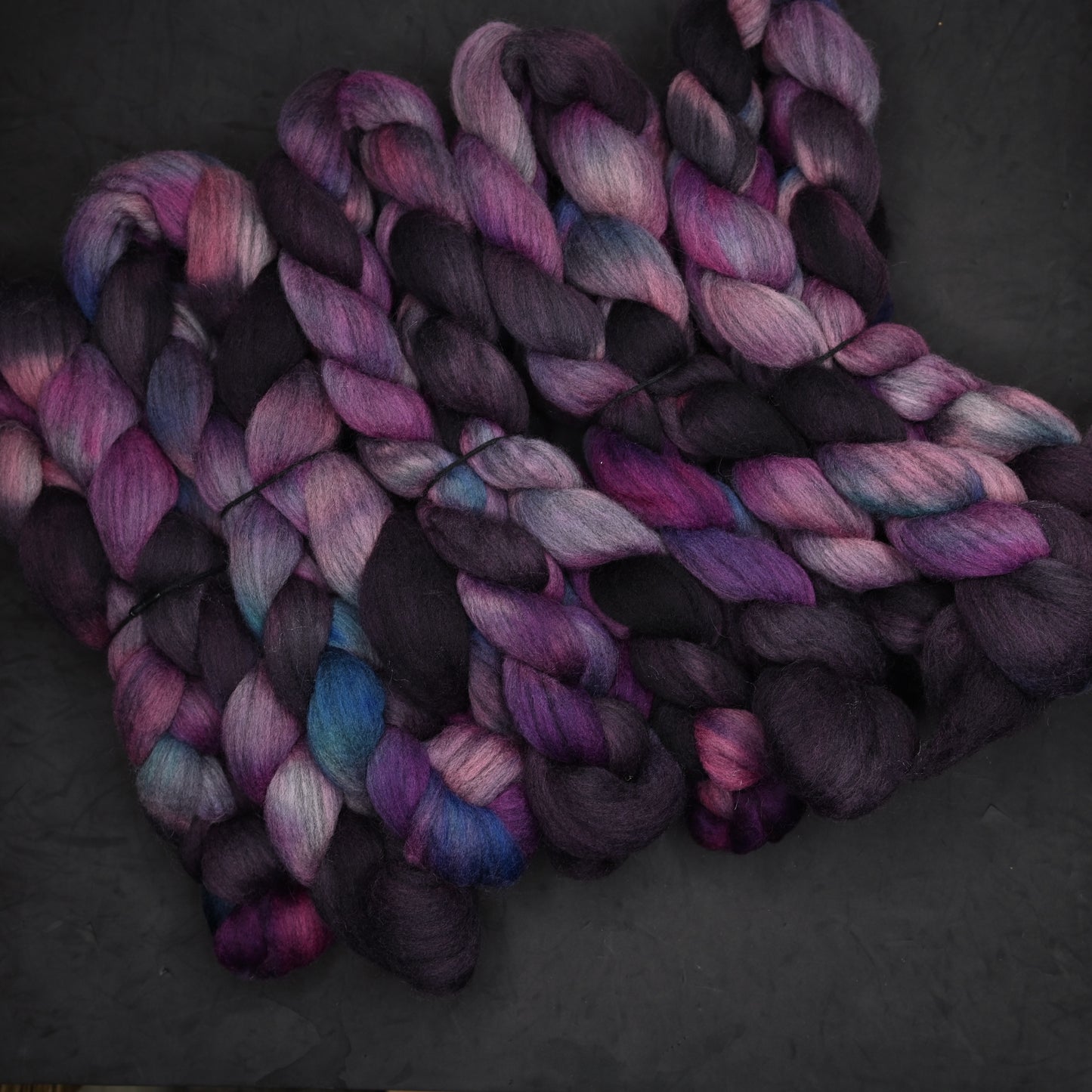 Advanced Marriage Counseling on Hand Dyed Grey Corriedale Combed Wool Top 4 oz