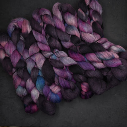 Advanced Marriage Counseling on Hand Dyed Grey Corriedale Combed Wool Top 4 oz