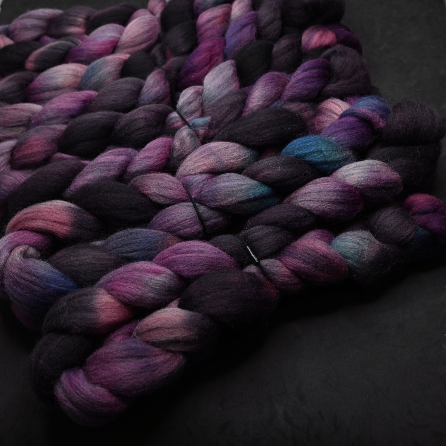 Advanced Marriage Counseling on Hand Dyed Grey Corriedale Combed Wool Top 4 oz