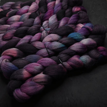Advanced Marriage Counseling on Hand Dyed Grey Corriedale Combed Wool Top 4 oz