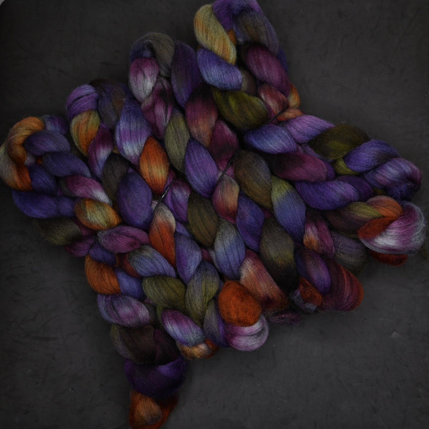Farmers' Market on Hand Dyed Grey Corriedale Combed Wool Top 4 oz