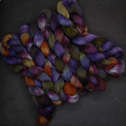 Farmers' Market on Hand Dyed Grey Corriedale Combed Wool Top 4 oz