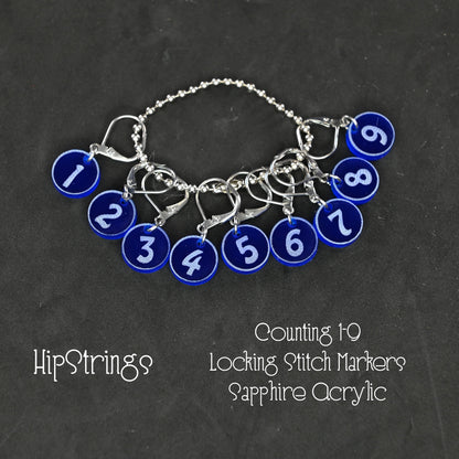 Counting by 1s Locking Stitch Markers - Set of 9
