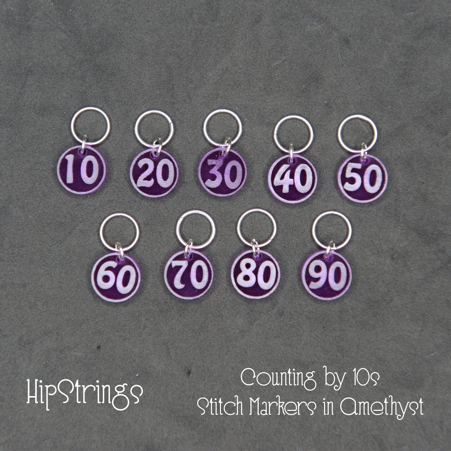 Counting by 10s Stitch Markers - Set of 10