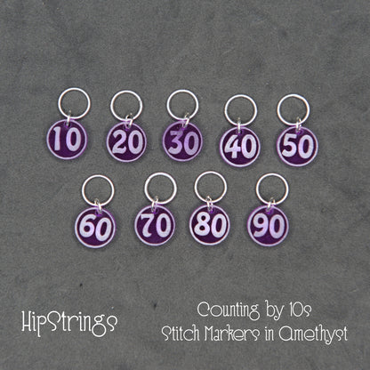 Counting by 10s Stitch Markers - Set of 10