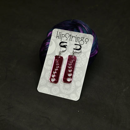 Knitting Needle Gauge Earrings - Assorted Mirrored Acrylic Teal Mirrored Acrylic