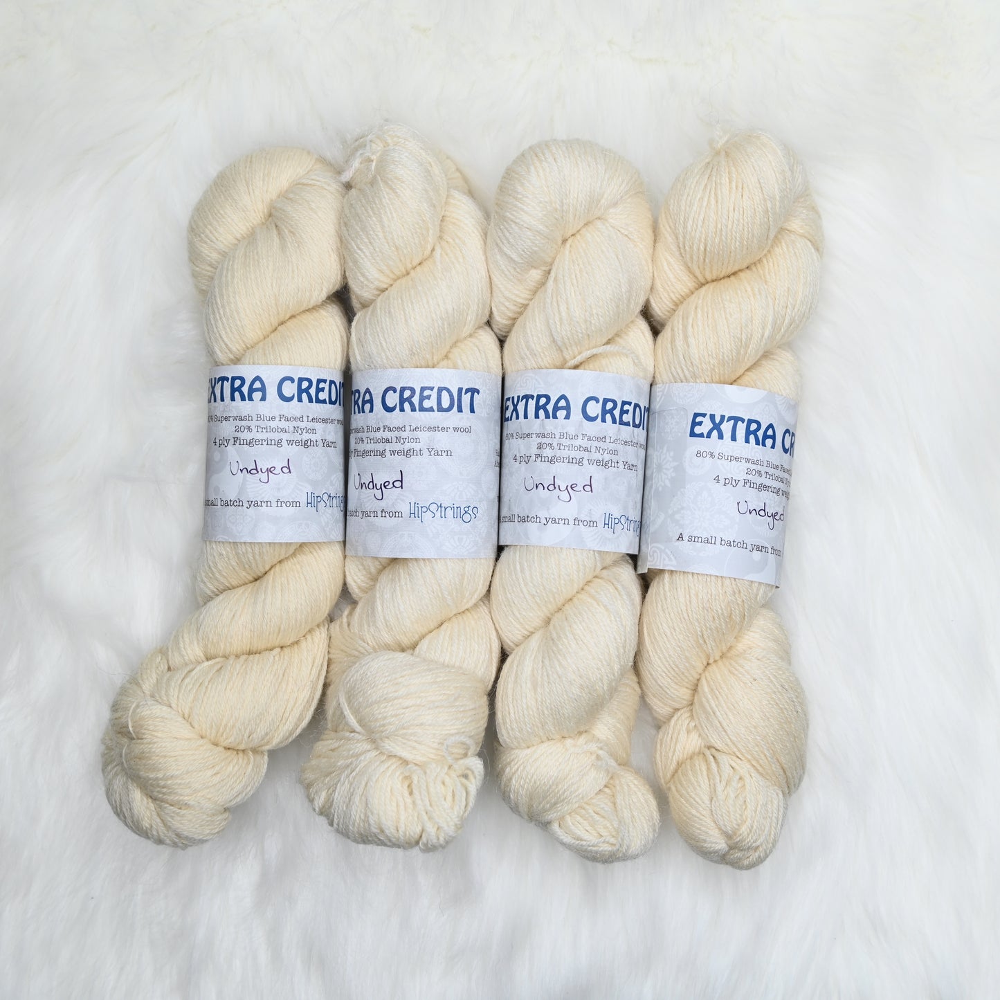 Undyed Extra Credit SW BFL Nylon Sock yarn - 437 yd/100g