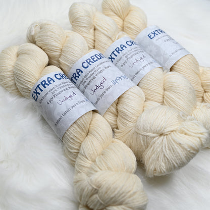 Undyed Extra Credit SW BFL Nylon Sock yarn - 437 yd/100g