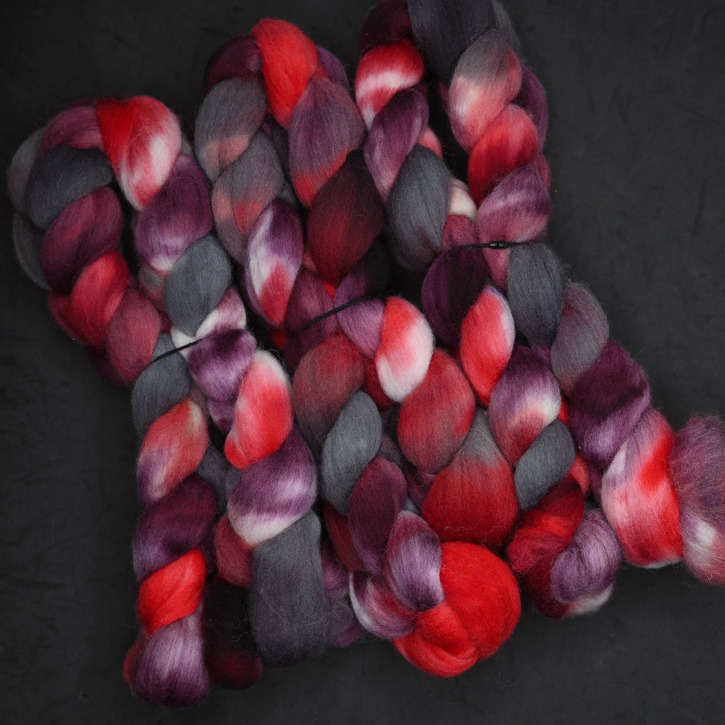 Hail Satin on Hand Dyed Falkland Wool Combed Top - 4 oz