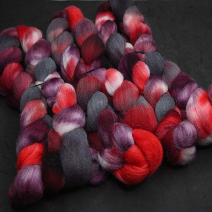 Hail Satin on Hand Dyed Falkland Wool Combed Top - 4 oz