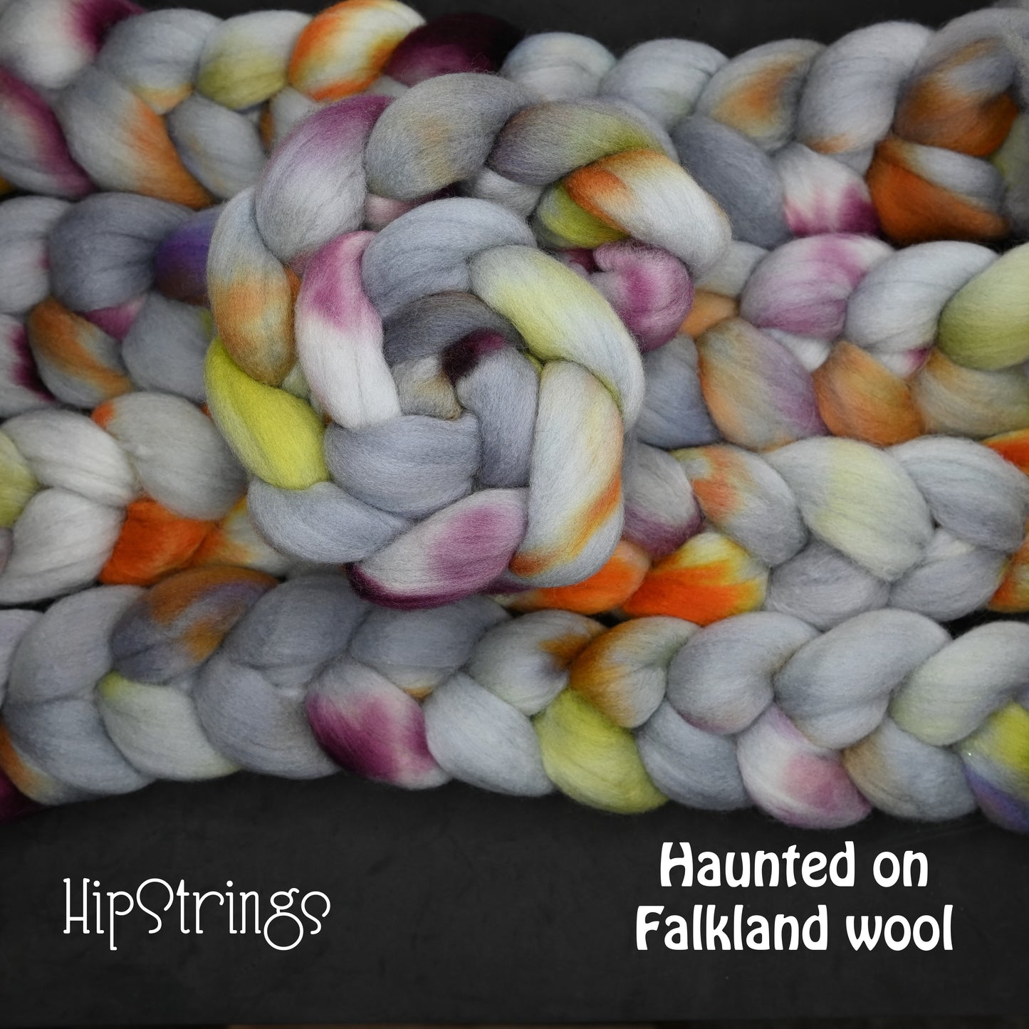 Haunted on Hand Dyed Falkland Wool Combed Top - 4 oz