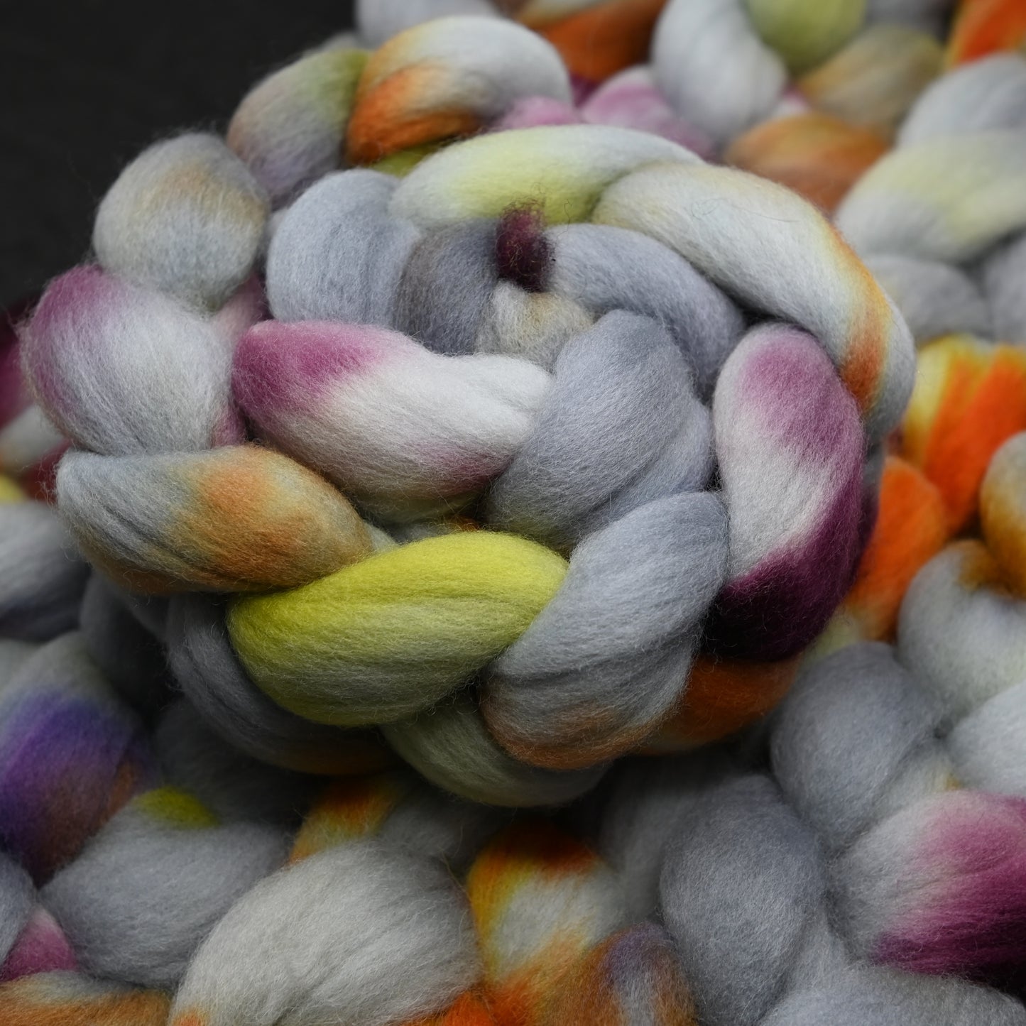 Haunted on Hand Dyed Falkland Wool Combed Top - 4 oz