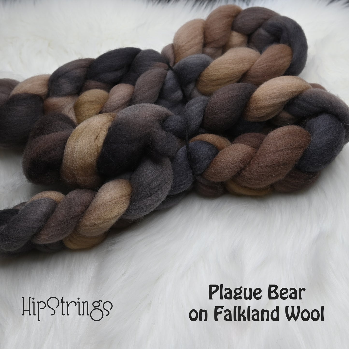 Plague Bear on Hand Dyed Falkland Wool Combed Top - 4 oz