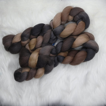 Plague Bear on Hand Dyed Falkland Wool Combed Top - 4 oz
