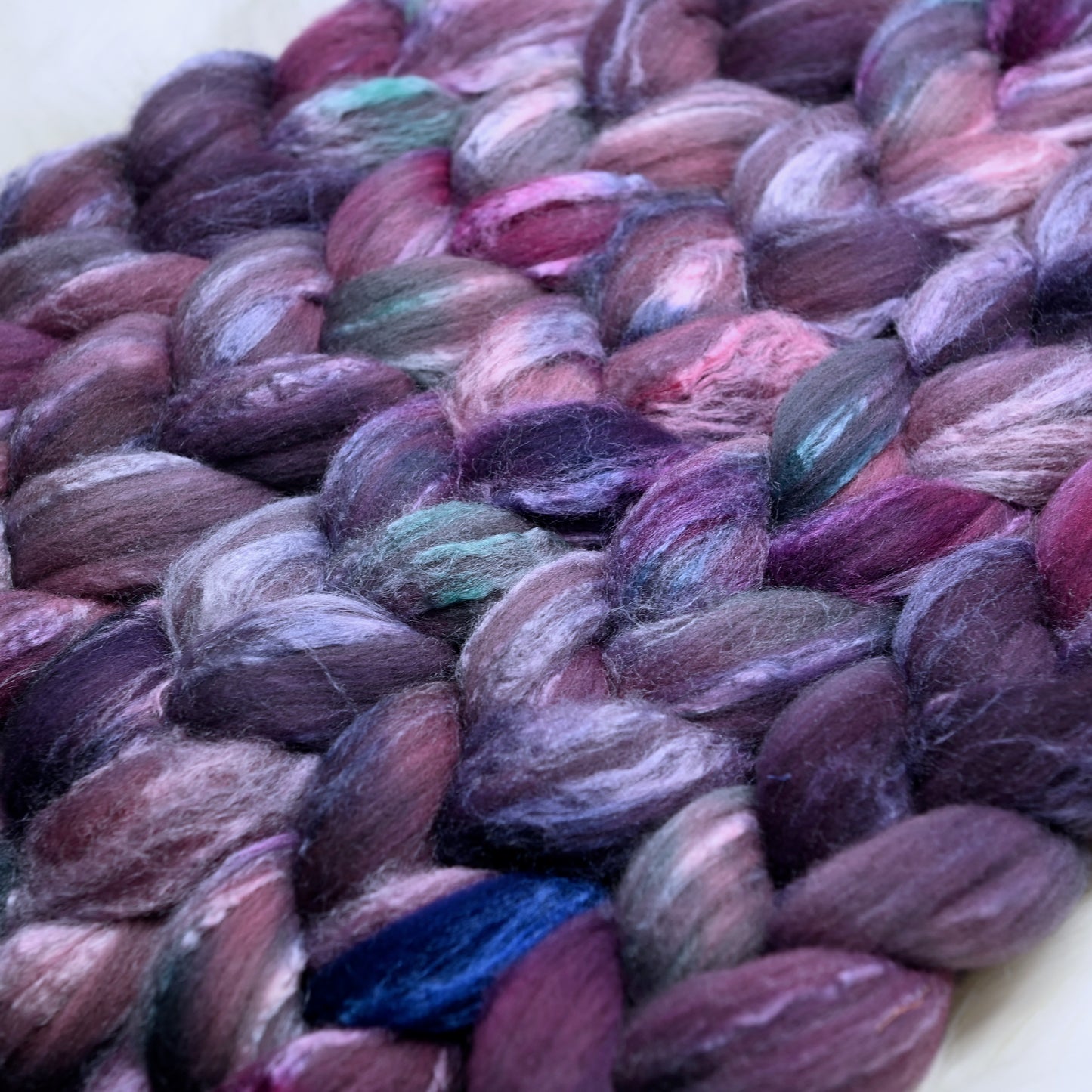 Advanced Marriage Counseling on Hand Dyed Grey Merino/Tussah Silk Combed Top 4 oz