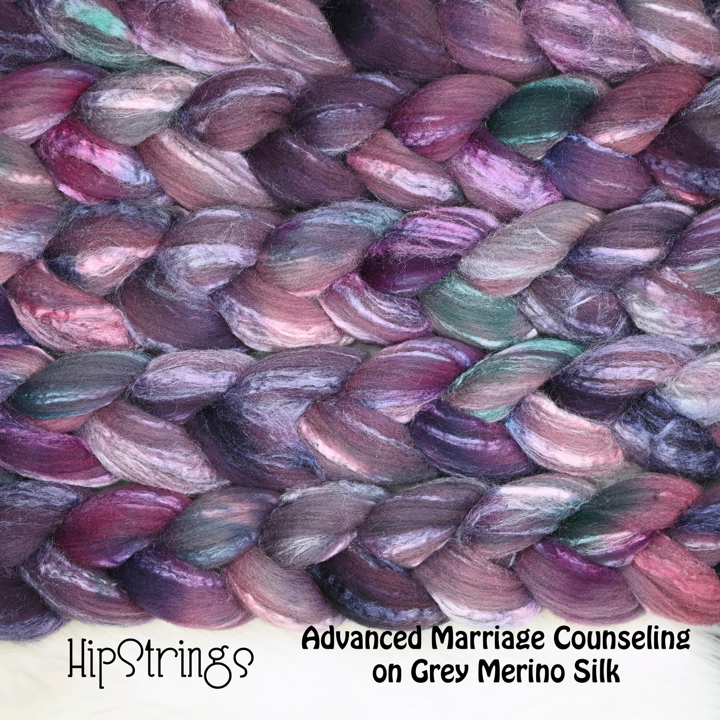 Advanced Marriage Counseling on Hand Dyed Grey Merino/Tussah Silk Combed Top 4 oz