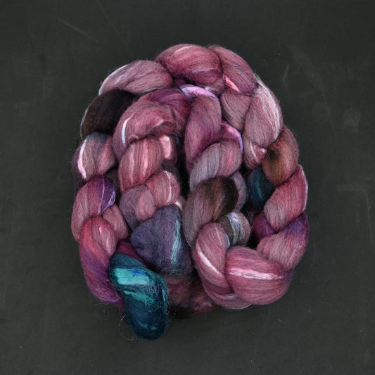 Advanced Marriage Counseling on Hand Dyed Grey Merino/Tussah Silk Combed Top 4 oz