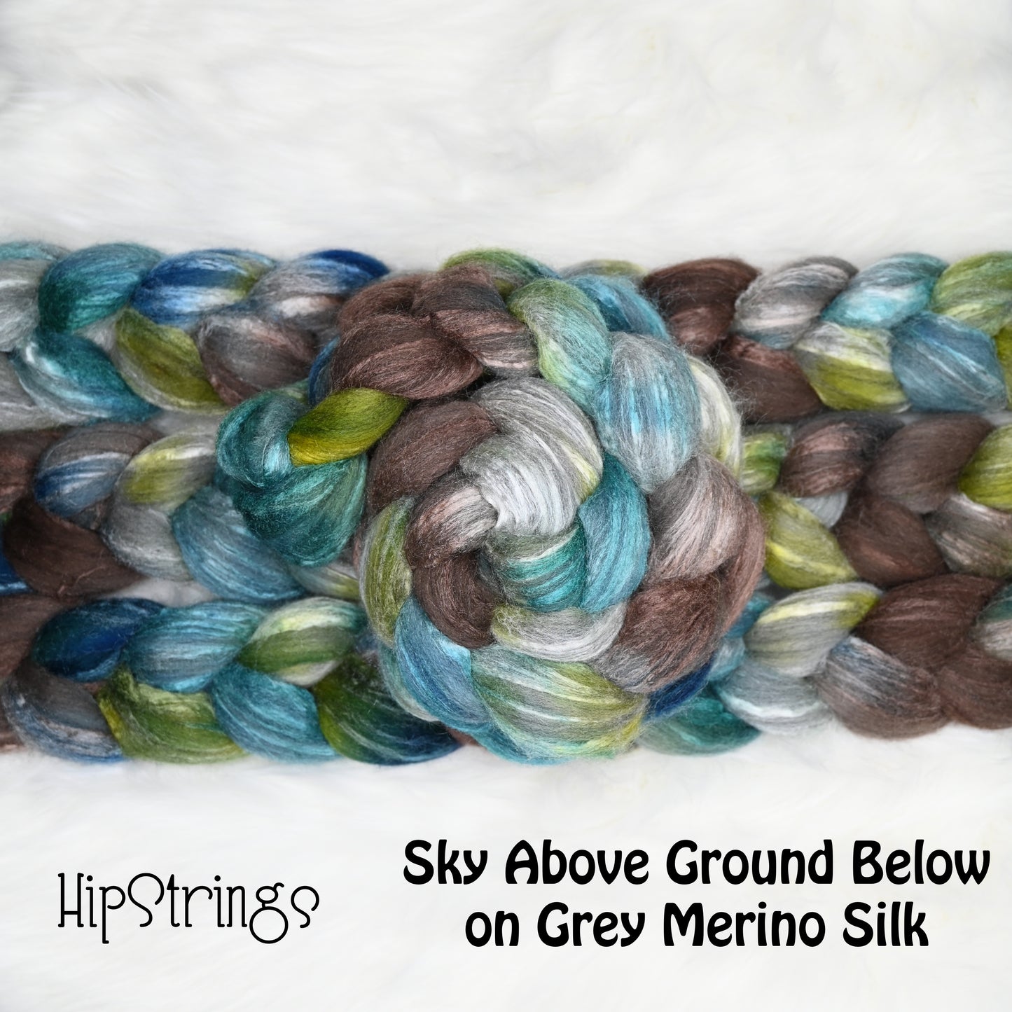 Sky Above, Ground Below - Hand Dyed Grey Merino/Tussah Silk Combed Top - 4 oz