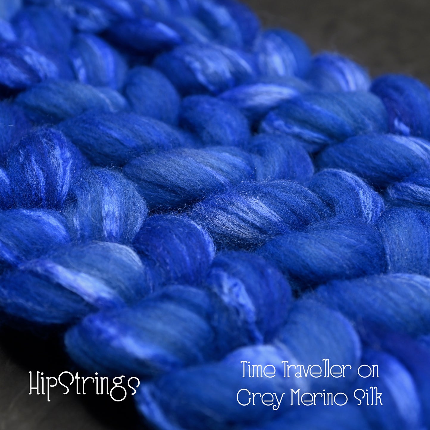 Time Traveler on Hand Dyed Grey Merino Tussah Silk Combed Top 4 oz