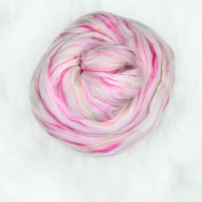 Hot Take Signature Blend SW Merino Sari Sparkle Combed Top - 4 oz