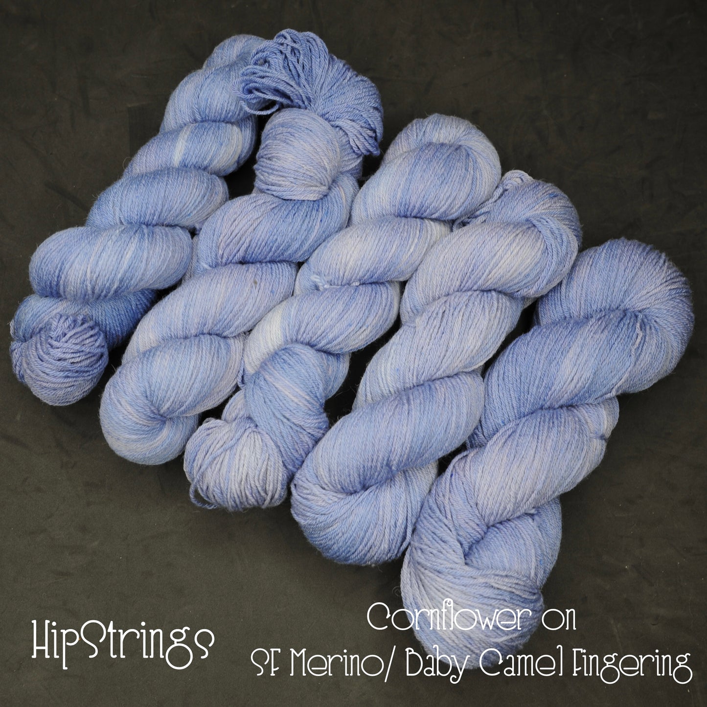 Cornflower on Hand Dyed Ivory Tower Superfine Merino and Baby Camel Fingering Weight Yarn - 437 yd/100g