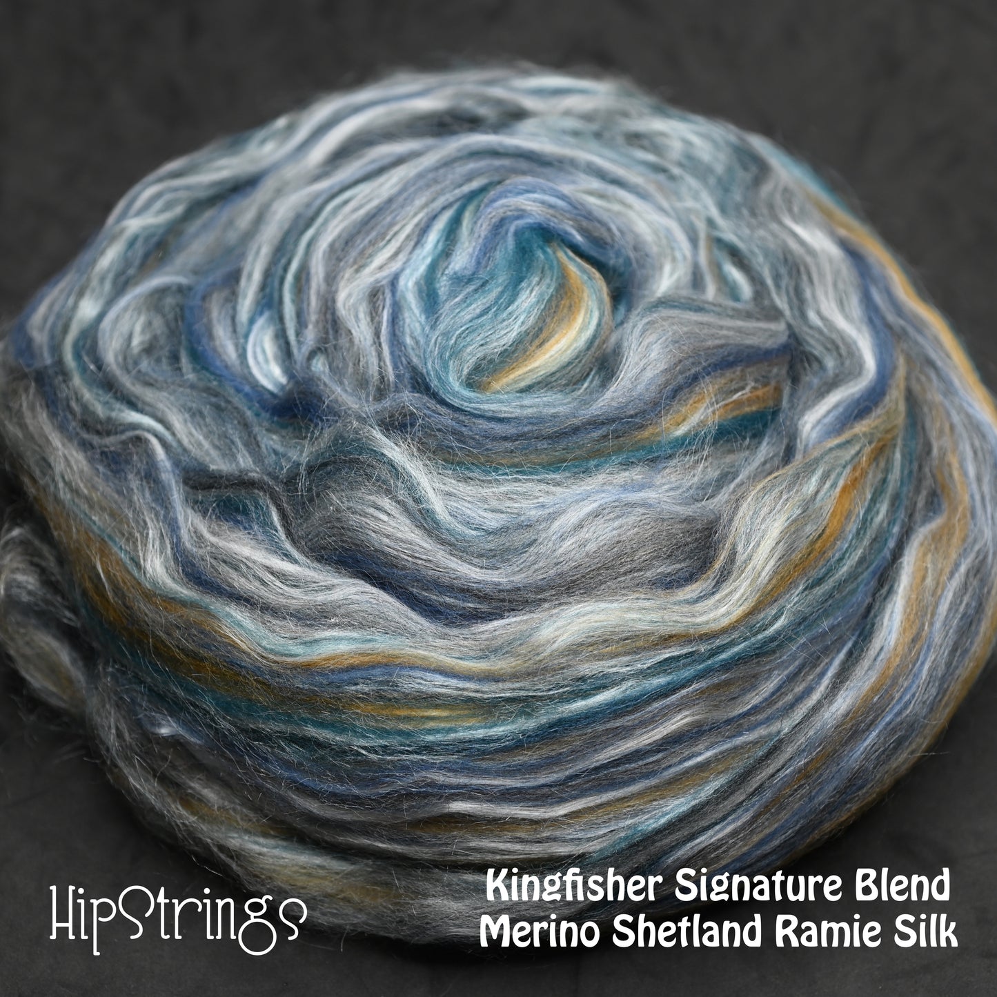 Kingfisher Merino Shetland Ramie Silk Signature Blend Combed Top - 4 oz