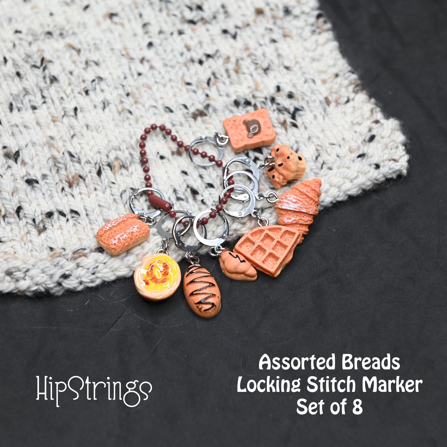 Assorted Breads Locking Stitch Markers - Set of 8