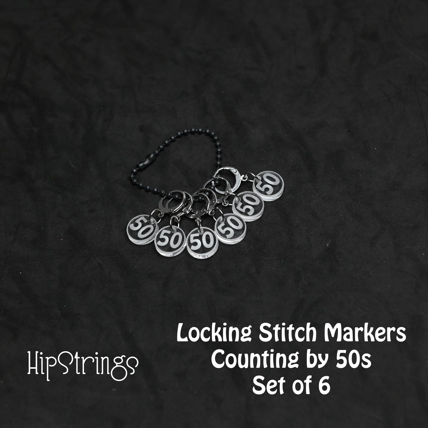 Counting by 50s Locking Stitch Markers - Set of 6